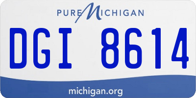 MI license plate DGI8614
