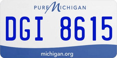MI license plate DGI8615