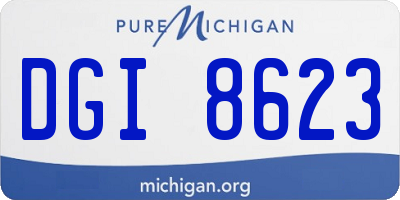 MI license plate DGI8623