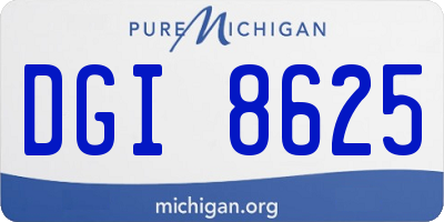 MI license plate DGI8625