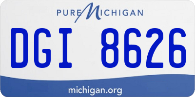 MI license plate DGI8626
