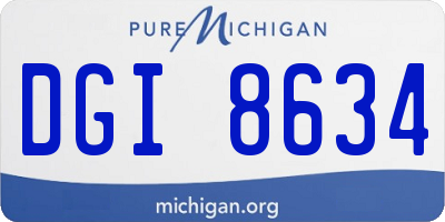 MI license plate DGI8634