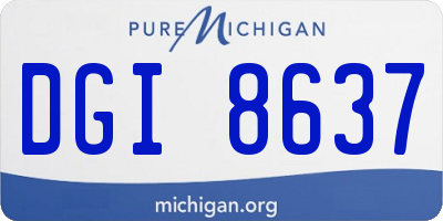 MI license plate DGI8637