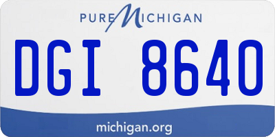 MI license plate DGI8640