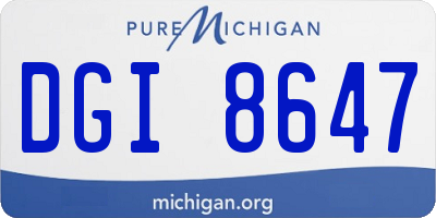 MI license plate DGI8647