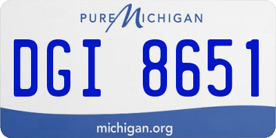 MI license plate DGI8651