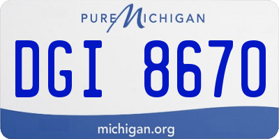 MI license plate DGI8670