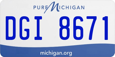 MI license plate DGI8671