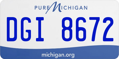 MI license plate DGI8672