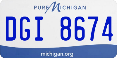 MI license plate DGI8674