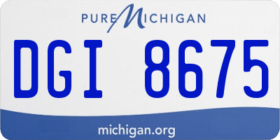 MI license plate DGI8675