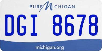 MI license plate DGI8678