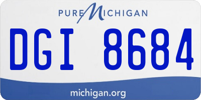 MI license plate DGI8684