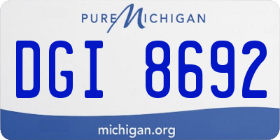 MI license plate DGI8692