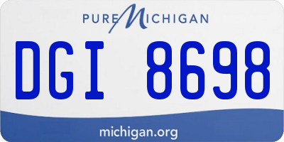 MI license plate DGI8698