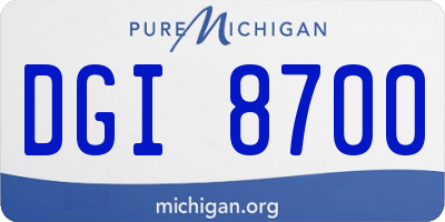 MI license plate DGI8700