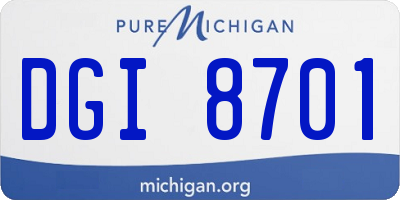 MI license plate DGI8701