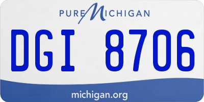 MI license plate DGI8706