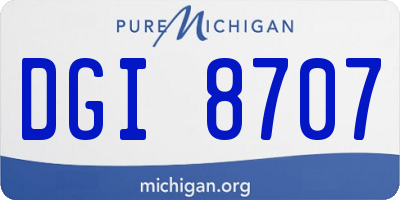 MI license plate DGI8707