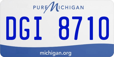 MI license plate DGI8710