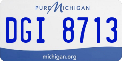 MI license plate DGI8713