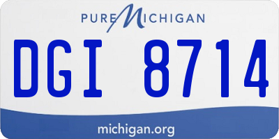 MI license plate DGI8714