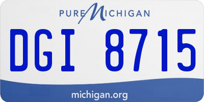 MI license plate DGI8715