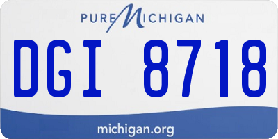 MI license plate DGI8718