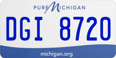 MI license plate DGI8720