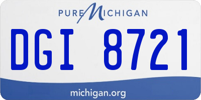 MI license plate DGI8721