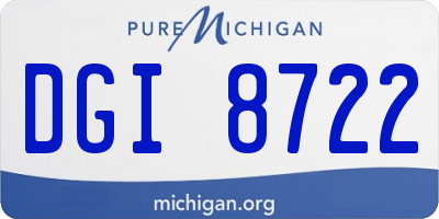 MI license plate DGI8722