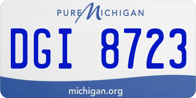 MI license plate DGI8723