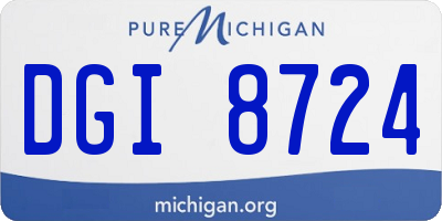MI license plate DGI8724