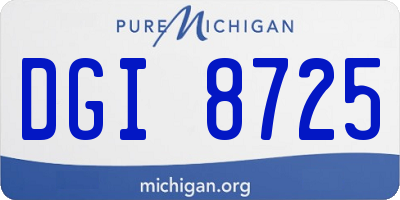 MI license plate DGI8725