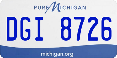 MI license plate DGI8726