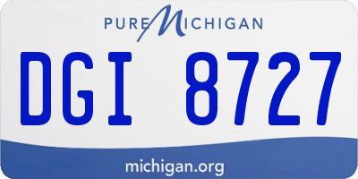 MI license plate DGI8727