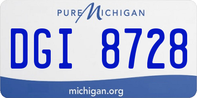 MI license plate DGI8728