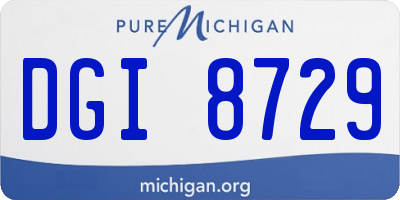MI license plate DGI8729