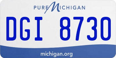 MI license plate DGI8730