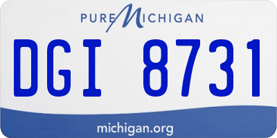 MI license plate DGI8731