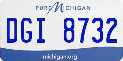 MI license plate DGI8732