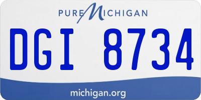 MI license plate DGI8734
