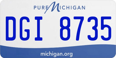 MI license plate DGI8735
