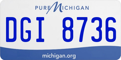 MI license plate DGI8736