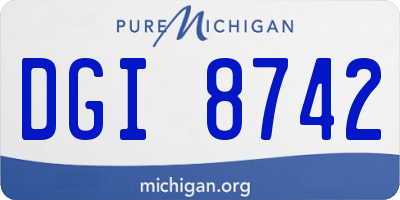 MI license plate DGI8742