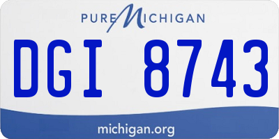 MI license plate DGI8743