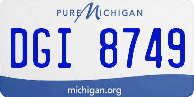 MI license plate DGI8749