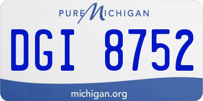 MI license plate DGI8752