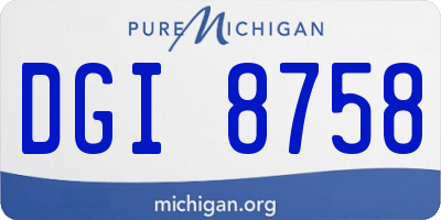 MI license plate DGI8758