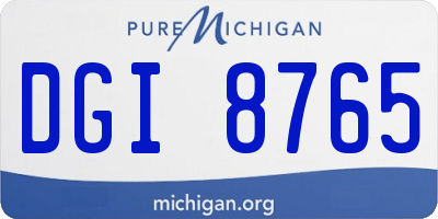 MI license plate DGI8765